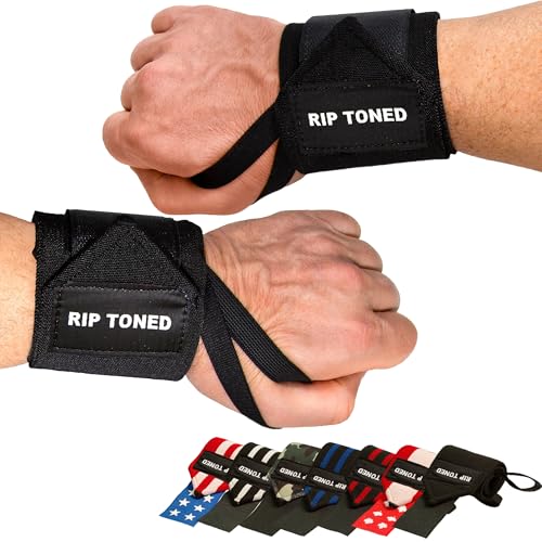 Rip Toned Wrist Wraps for Weightlifting USPA & USAPL Approved 18 Wrist Straps for Powerlifting Adjustable, Durable Gym Wraps with Thumb Loop Quality Support for Men & Women
