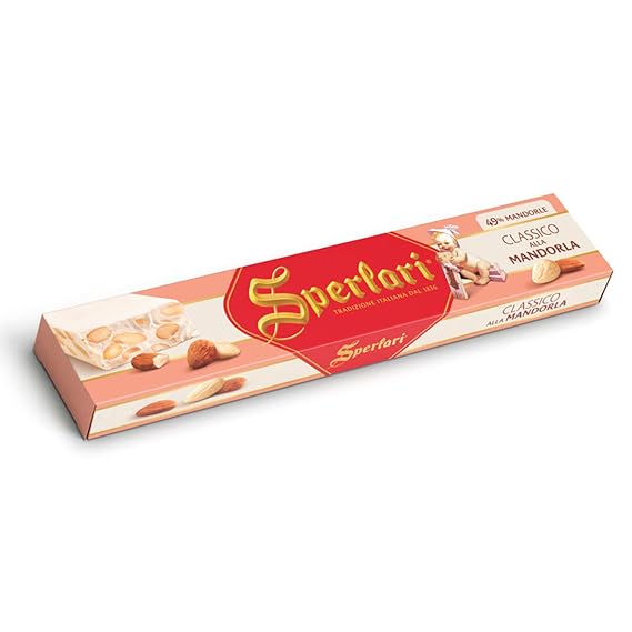 Sperlari Torrone Traditional Italian Candy, Hard Nougat With Honey, 5.29oz