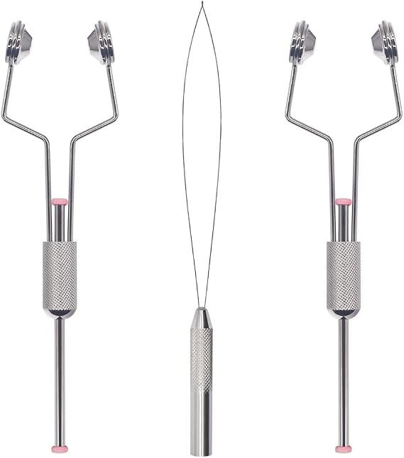 XFISHMAN Fly-Tying-Bobbin-Holder 2 Pack Fly Fishing Ceramic Bobbin with Bobbin Threader Holder Fly Tying Tools Set