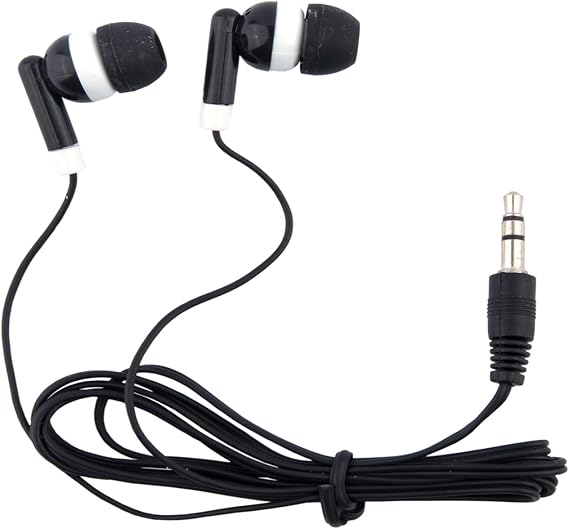 Wholesale Bulk Earbuds Headphones 50 Pack Individually Bagged Earphones for Schools, Classroom, Students, Libraries, Hospitals, Museums