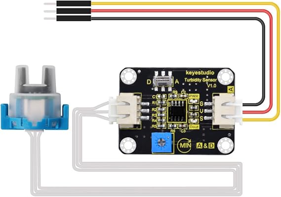 KEYESTUDIO DC 5V Turbidity Sensor Meter Detector Water Quality Particle Levitation Value Detection Module for Arduino Compatible Electronic Work Electronic Components Science Experiments