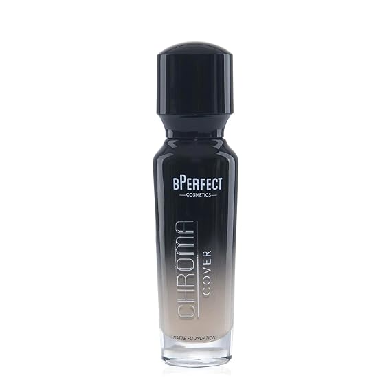 BPerfect Chroma Cover Matte Foundation - Weightless Full Coverage Base with Hyaluronic Acid & Vitamin E - Soft Matte Finish - Shade 9 - W3 Light Warm Biscuit