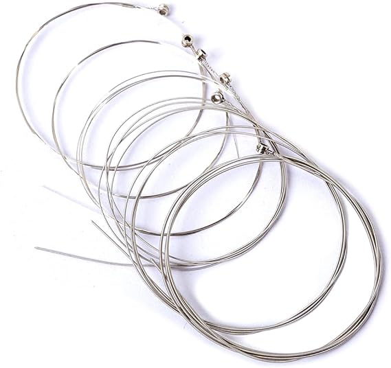 Electric Guitar String 6 PCS, 6 Acoustic Guitar Kit Guitar Strings Replacement Steel String for Musical Instruments Guitar Bass (Silver) String