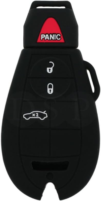 BROVACS Silicone Cover Protector Case Holder Skin Jacket Compatible with DODGE JEEP CHRYSLER 4 Button Smart Remote Key Fob CV4752 Black