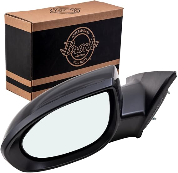 Brock Aftermarket Replacement Part Driver Side Paint-To-Match Black Power Mirror with Puddle Light-Blind Spot Detection and without Heat-Signal-Auto Dim Compatible with 2009-2013 Mazda Mazda6