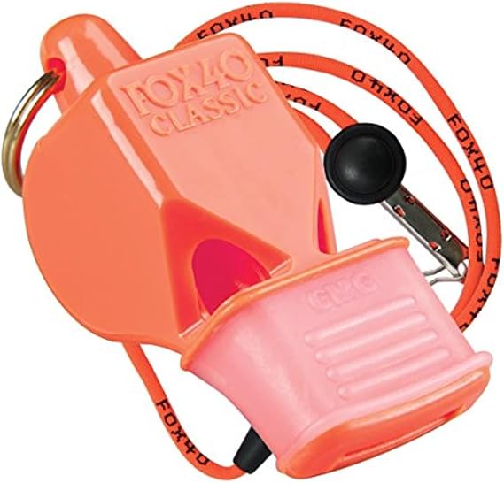 Fox 40 Tri-Foxco Orange Classic Pealess Whistle, 115 db (Single with Lanyard) (LEPUSHPDJ6463)