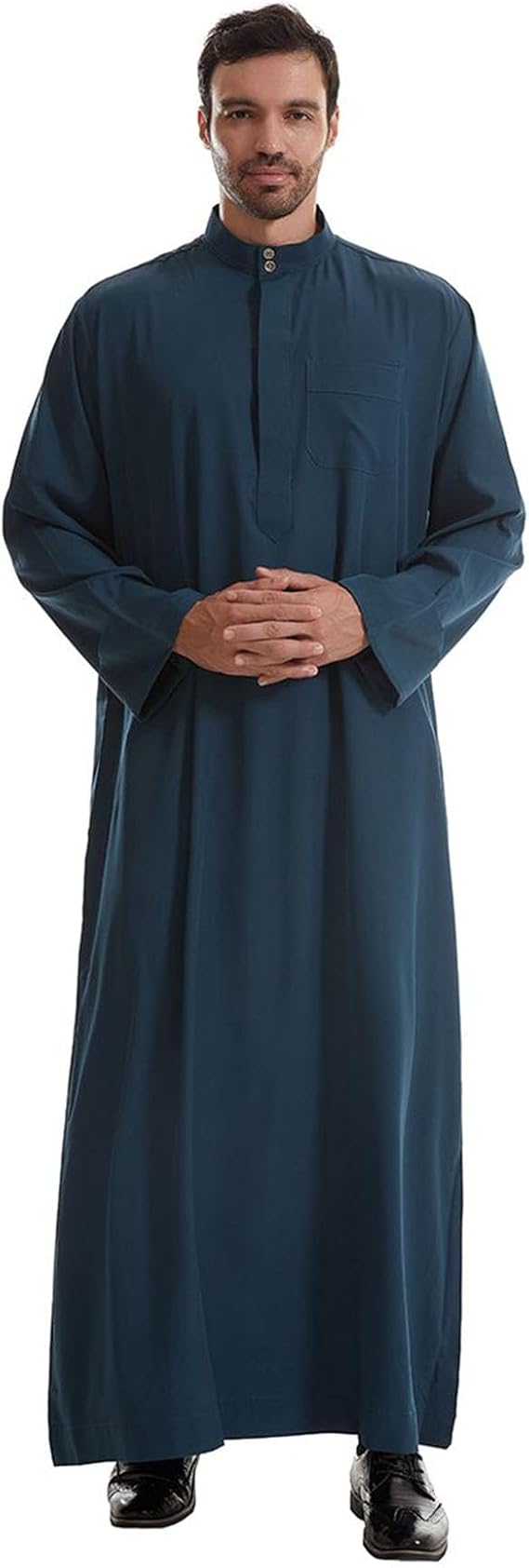 Lenmipot Men's Muslim Clothes Durable Kaftan Robe Dubai Long Gown Ethnic Clothes,1pc Soft Robe