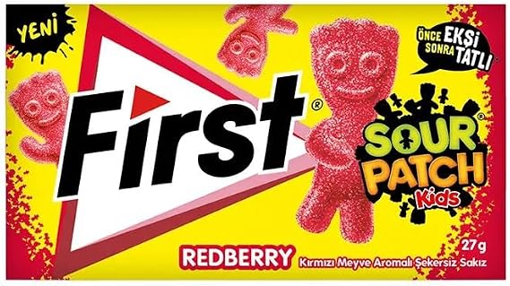 First Sour Patch Kids Kırmızı Meyve Aromalı Şekersiz Sakız 27g