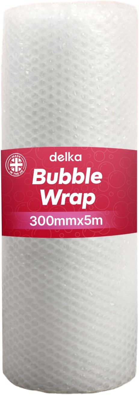 delka Bubble Wrap Premium Quality Material for Fragile Items, Moving, Storage & Shipping, Environmentally Friendly and Cost Effective 300mm x 5m