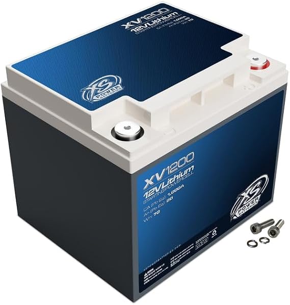 XS Power XV1200 1335 Amp Lithium Battery with M6 Terminal Hardware - 12 Volt 6Ah 670CA Deep Cycle LTO Racing Powercell for Performance Cars