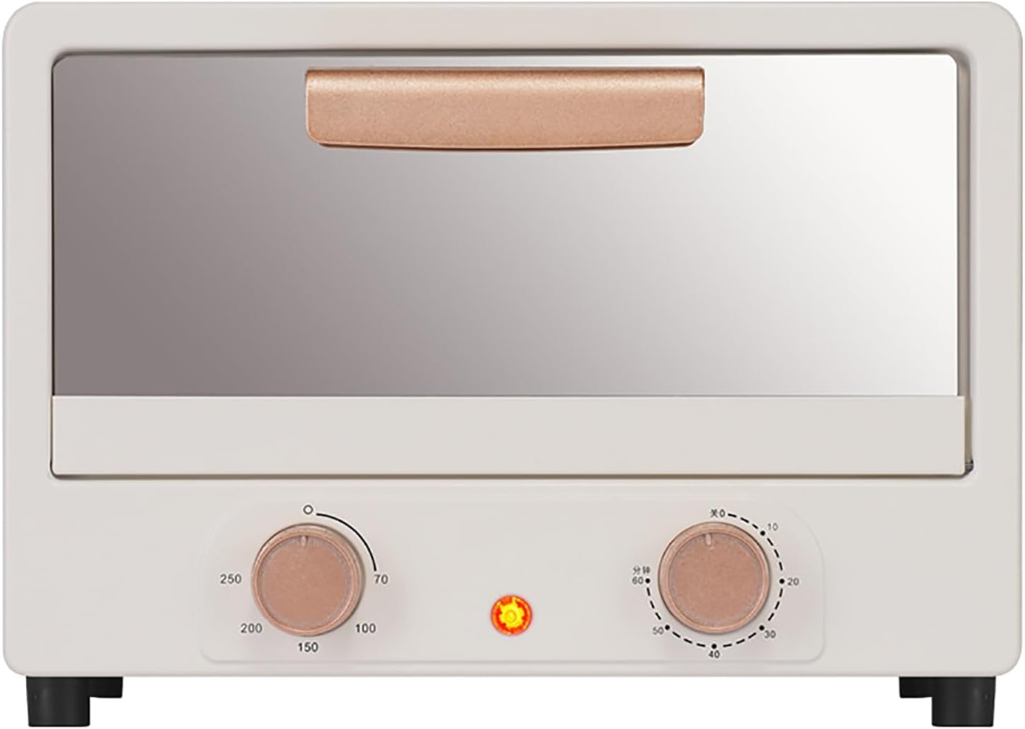 800W Countertop Mini Oven, 15L Multifunctional Electric Oven for Home Use with 70-250℃ Precise Temperature Control & Double Layer Grill for Baking