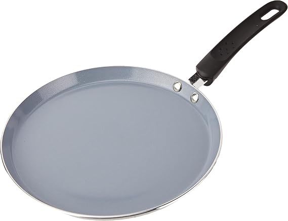 MasterClass Ceramic Non-Stick Eco Crepe Pan, 24cm, Carbon Steel