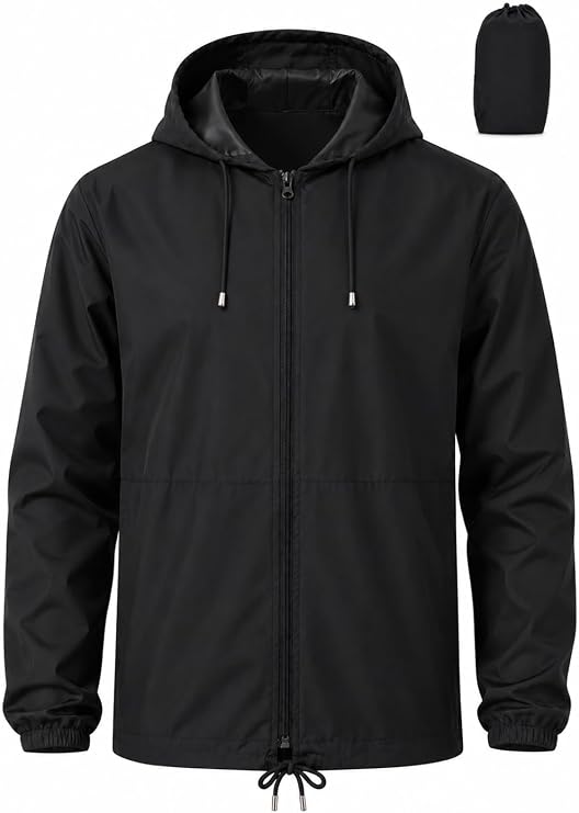 Uposiut Mens Windbreaker Rain Jacket Waterproof Raincoat