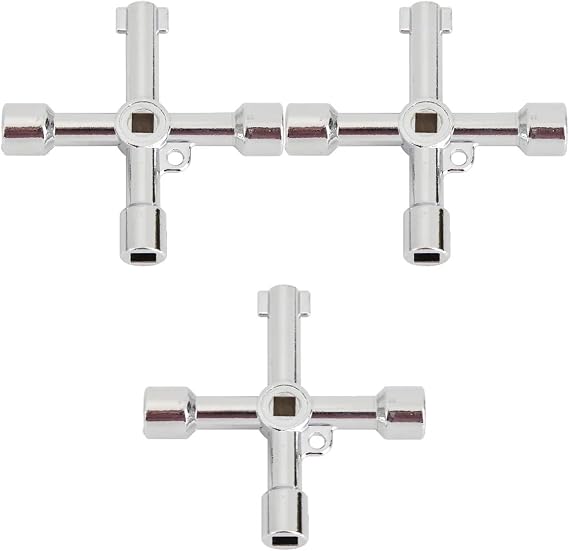 4 Way Utility Key 9Pcs Universal Panel Key Lock Wrench Plumber Keys Cross Triangle Square Elevator Cabinet Switch Spanner