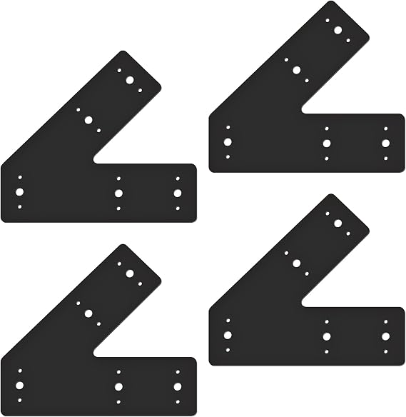 4pcs 10x3 45 Degree Angle Steel Flat Plate Bracket for Wood 4x4 6x6