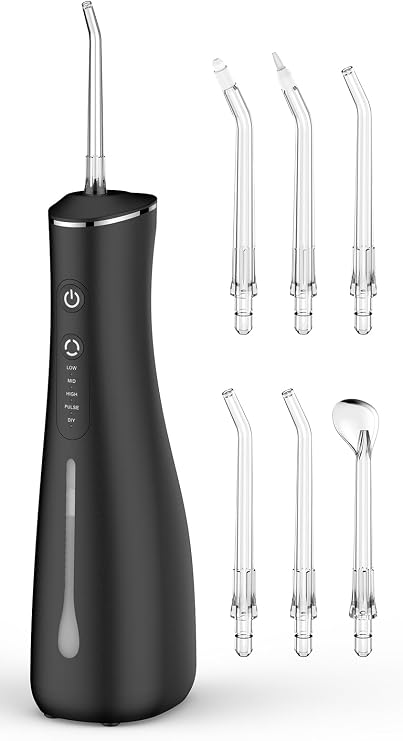 Water Flosser for Teeth Cordless Rechargeable Electric Tooth Flosser 4 Modes 300ML Water Tank IPX7 Waterproof for Travel Home RECT001