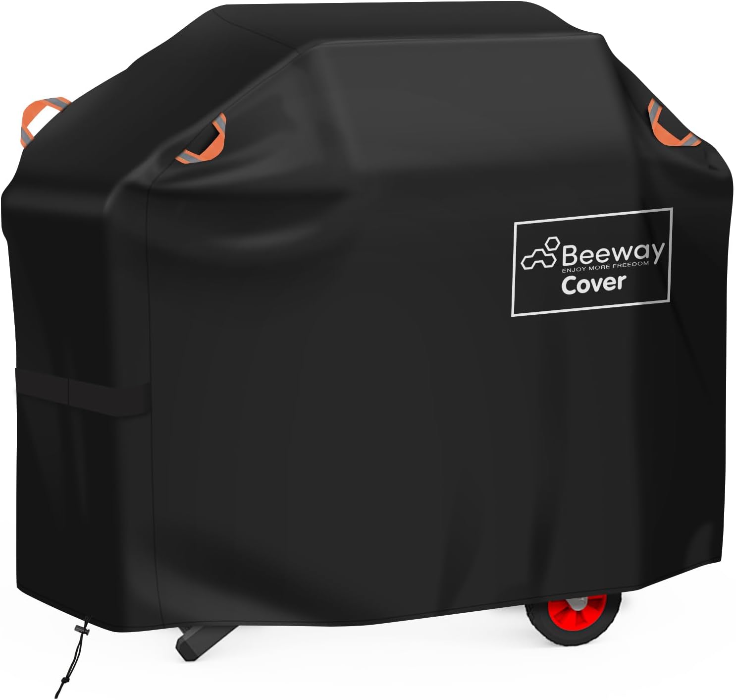 BEEWAY Barbecue Cover, BBQ Grill Cover fits Weber, Brinkmann, Char Broil - Heavy Duty Large BBQ Covers, UV & Waterproof, Rip-proof with Reflective Straps and Storage Bag (120 x 60 x 120cm)