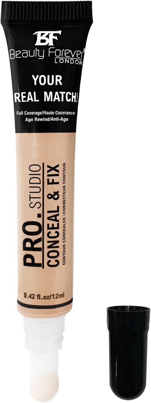 Beauty Forever Pro Studio, Conceal & Fix Contour Concealer, Moisturising & Hydrating Formula, 12ml (15 LIGHT)