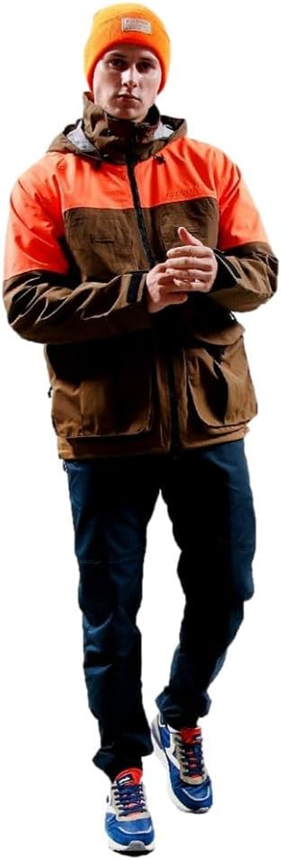 Filson Men's 3-Layer Feild Jacket, Dark TanBlaze Orange