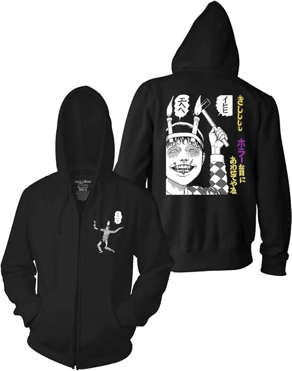 Ripple Junction Junji Ito Adult Zip Up Hoodie Souichi Horror Manga Hooded Sweatshirt Officially Licensed