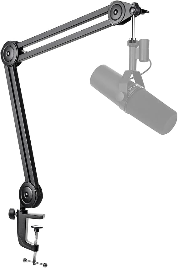FIFINE BM63 Heavy Duty Suspension Scissor Microphone Boom Arm for Podcast | Adjustable Mic Arm Stand, Desk Mount, C-clamp, 5/8" Screw, Cable Ties, for Recording Gaming Streaming