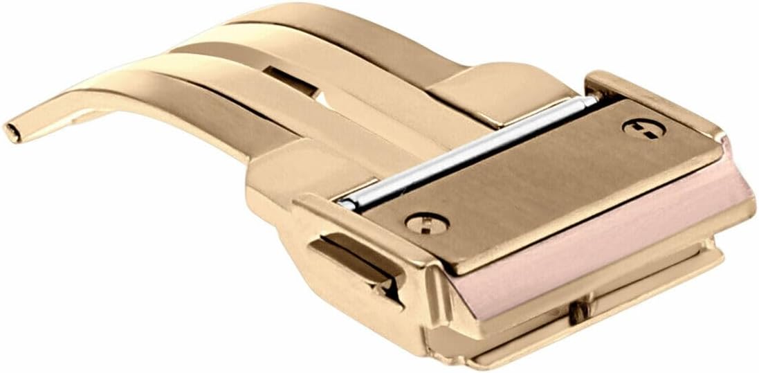 Ewatchparts 18mm Deployment Push Button Watch Band Strap Clasp Buckle Compatible With Hublot Big Bang Rose Gold