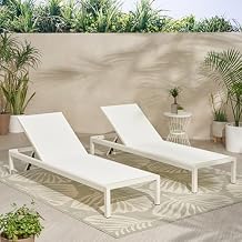 Outdoor Chaise Lounge Chairs Set of 2-4-Position Adjustable Patio Pool Chairs with Wheels, All-Weather 400lbs Capacity UV Resistant Aluminum Frame for Backyard, Beach, Deck (White+Wood)