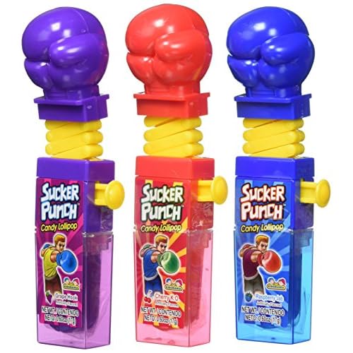 Kidsmania Sucker Punch Candy Lollipop, 12 Count