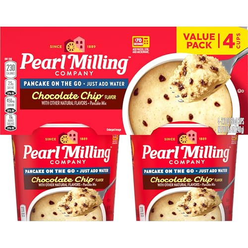 Pearl Milling Company Pancake Cups, Chocolate Chip, 2.11oz Cups 4 Pack