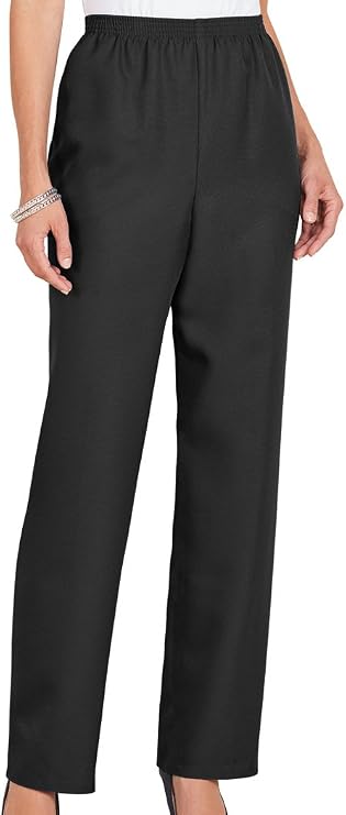 Alfred Dunner Classics Elastic Waist Pants Black 20W S