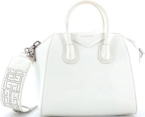 Pre-Loved Antigona Bag Glazed Leather Mini, White