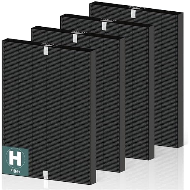 4 Pack 116130 HEPA Smoke Remover Replacement Filter H for Winix PlasmaWave Air Purifier 5500 5500-2 C535 5300 5300-2 6300 6300-2 P300 AM90 9000 5000 5000B C909 9800, H13 True HEPA Filter