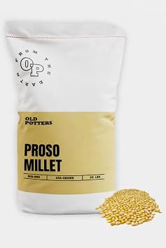 Old Potters Wildlife White Millet for Bird Feeding and Wildlife Bird attracting, Non-GMO and USA Grown, 25 lbs
