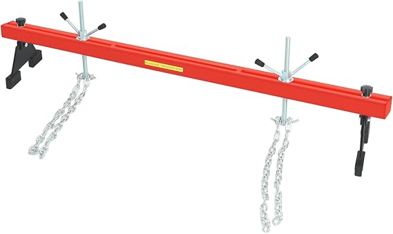 BLACKHORSE-RACING Engine Support Bar, 1100lbs Capacity Engine Transverse Bar Hoist for Motor Transmission, 2 Points Lift Holder and Dual Hooks