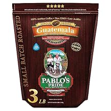 3LB Pablo's Pride Guatemala - Medium-Dark Roast - Whole Bean Coffee - Low Acidity - 3 Pound (3 lb) Bag