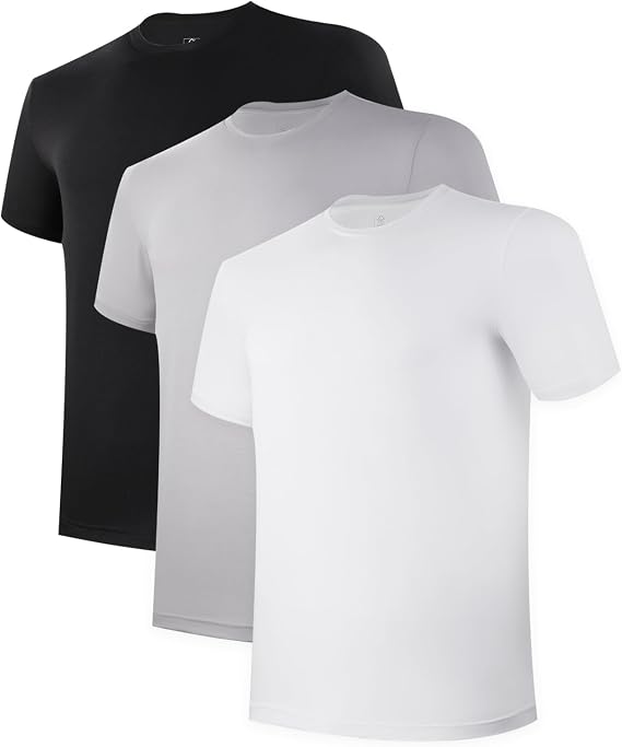 BAMBOO COOL Mens Undershirts Pack, Soft T Shirts for Men, Moisture Wicking