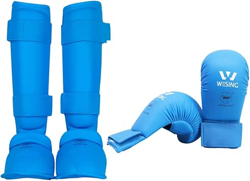 WESING Karate shin and Instep Guard Karate Gloves Approved by WKF
