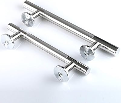 Door Handle1 Pair of Stainless Steel Barn Door Handles-Complete Kit, Commercial Round Wooden Door Sliding Door Handle, 4 Sizes Size : 240  160mm