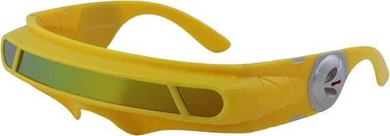 FLAWLESS EYEWEAR Futuristic Space Alien Costume Party Cyclops Shield Colored Mirror Mono Lens Wrap Sunglasses 147mm