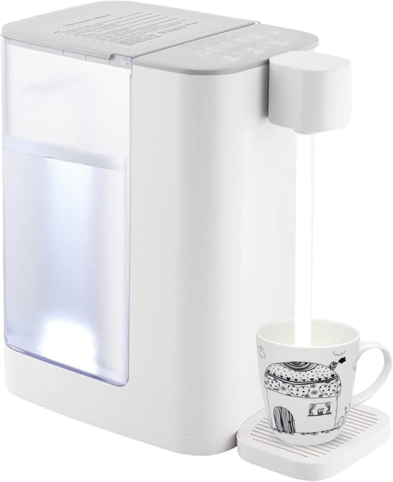 Instant Hot Water Dispenser, Desktop Water Dispenser, Water Dispenser for Quick Heating & Outputting, 5 Temperatures & 2 Water Outputs, w/Safe Locks and 3L Water Tank(102oz) (White)