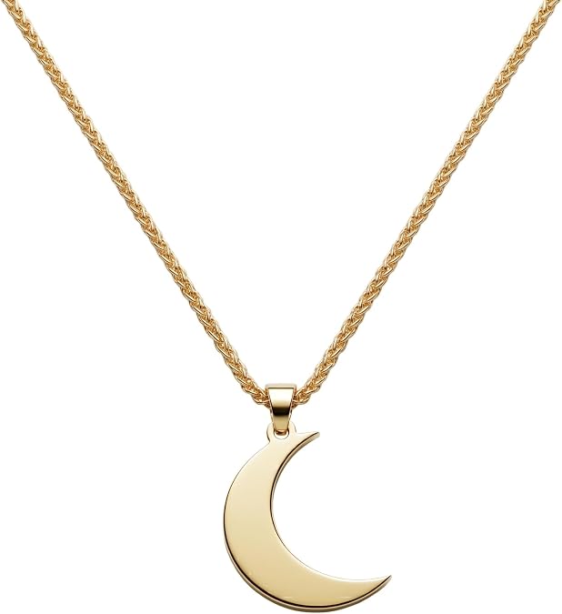 Moon Charm Necklace for Women, Crescent Moon Pendant Jewelry | Dainty, Celestial Jewelry, Minimalist Lunar Pendant, Elegant, Everyday Necklace