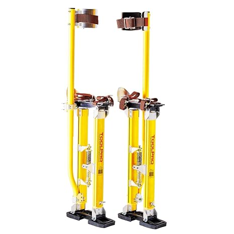 ToolPro Adjustable Magnesium Drywall Stilts - 24 to 40 in. Professional Painters and Drywall Stilts, Rated to 225 lbs.