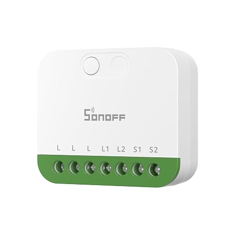 SONOFF Mini Duo (Matter via WiFi) 2-Channel WiFi Smart Switch Matter Compatible Total Load 16A Compact for Standard Boxes Remote & Automated Control