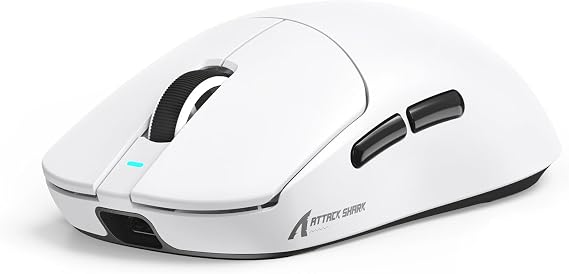 ATTACK SHARK X8 SE Tri-Mode Wireless Gaming Mouse Ergonomic 59g Lightweight | PAW3311 Optical Sensor Adjustable 25000 DPI 2.4G/Bluetooth/USB-C Wired 500mAH Battery 5 Programmable Buttons for PC/Mac-White