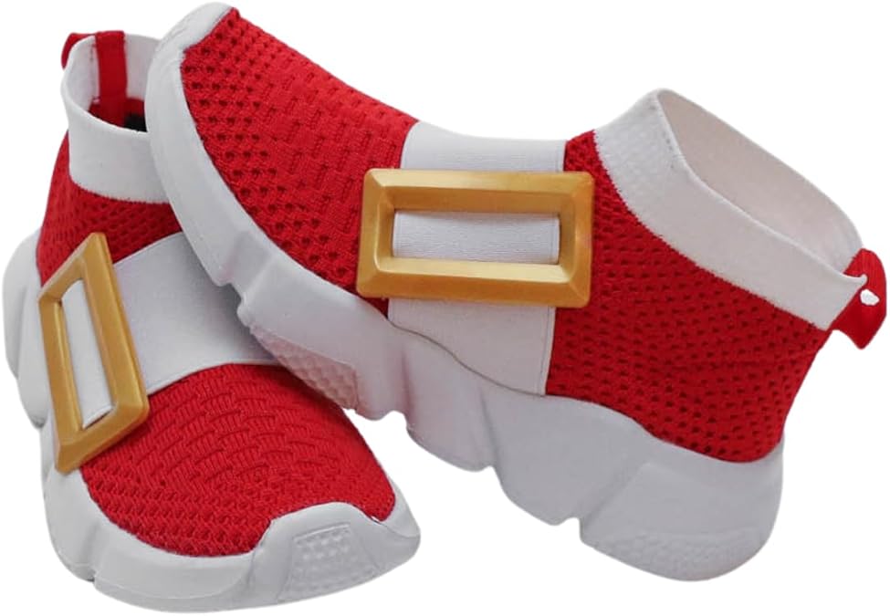 Adult Sonic Shoes, Adult Sonic Power Sneakers for Boys and Girls with Gold Buckle, Lightweight and Breathable Sonik Sneakers for Running and Walking, Men and Women Unisex Sizes