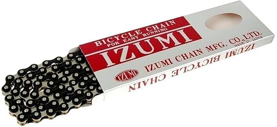 Izumi Jet Black Single Speed Chain 1/8" Black/Silver 116L Track Fixed BMX Bike
