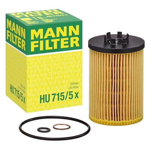 Mann Filter HU 7155 x Cartridge Oil Filter Replacement with Oil Drain Plug Gasket Compatible With BMW 545i 2004-2006, 645Ci Couppe 2004-2005, 745i 2002-2005, 745Li 2002-2005, X5 2004-2006