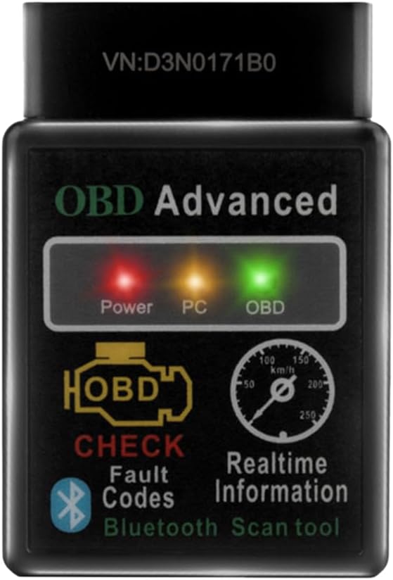 OBD2 Car Diagnostic Scan Tool - Engine Fault Reader, Live Data, iOS & Android Support, Automotive, 36V Voltage (Black)