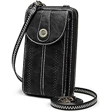 S-ZONE Women RFID Blocking Crossbody Cell Phone Purse Small Faux Leather Wallet Purse