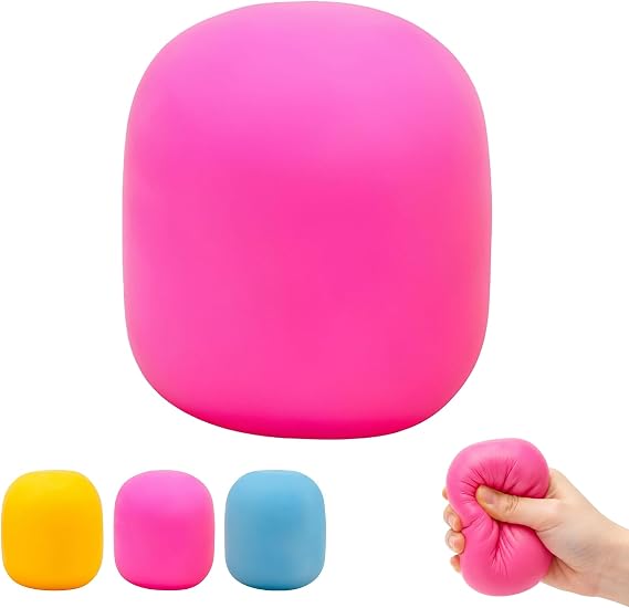 Gum Drop Squeeze Color Changing Squishy, Slow Stress Balls Fidget Sensory Toys for Adults,Gum Drop Shape Fidgets for Pull Stretch Squishy Toy (Pink)